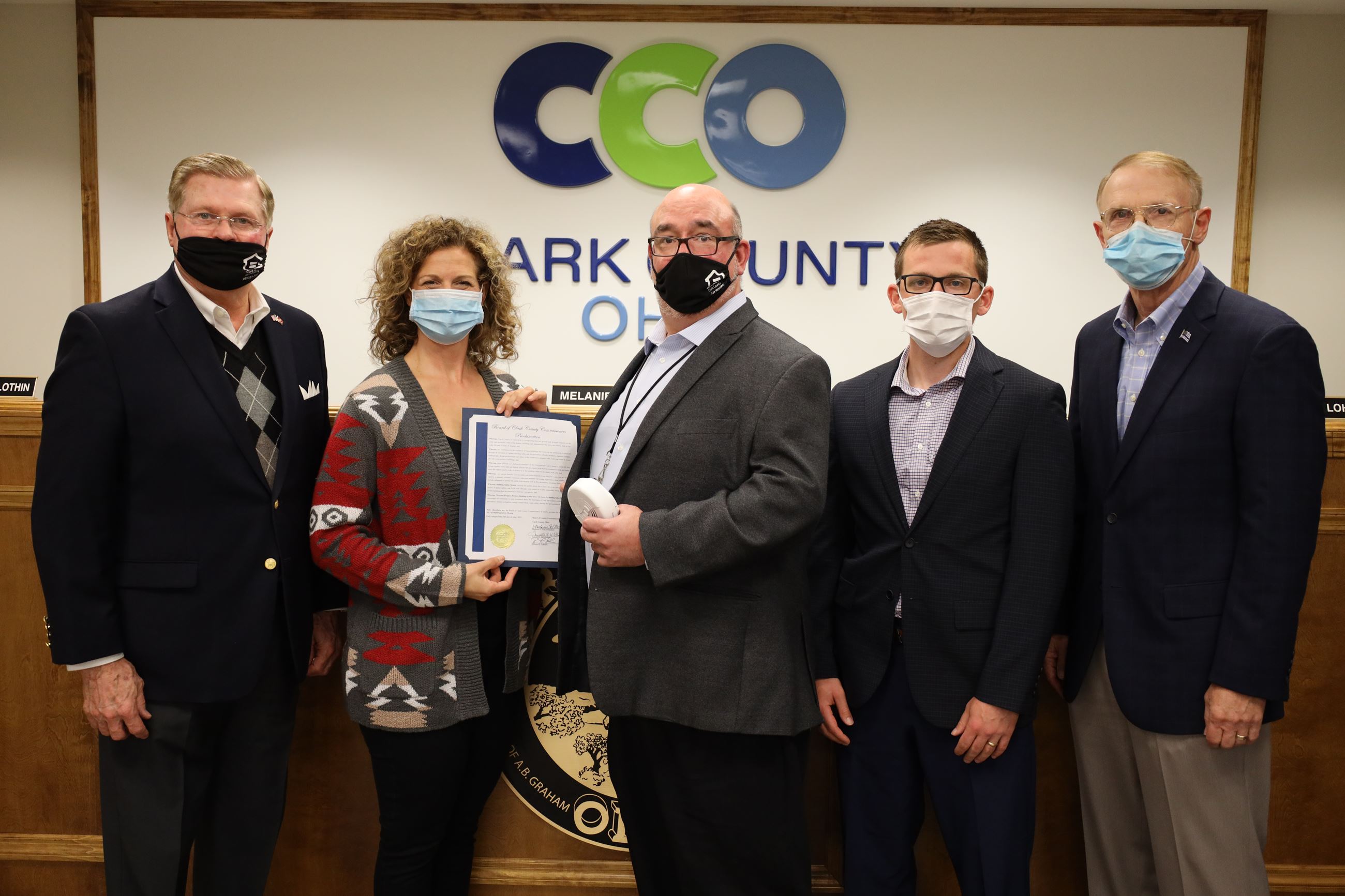 Building Safety Month proclamation photo with Clark County staff.