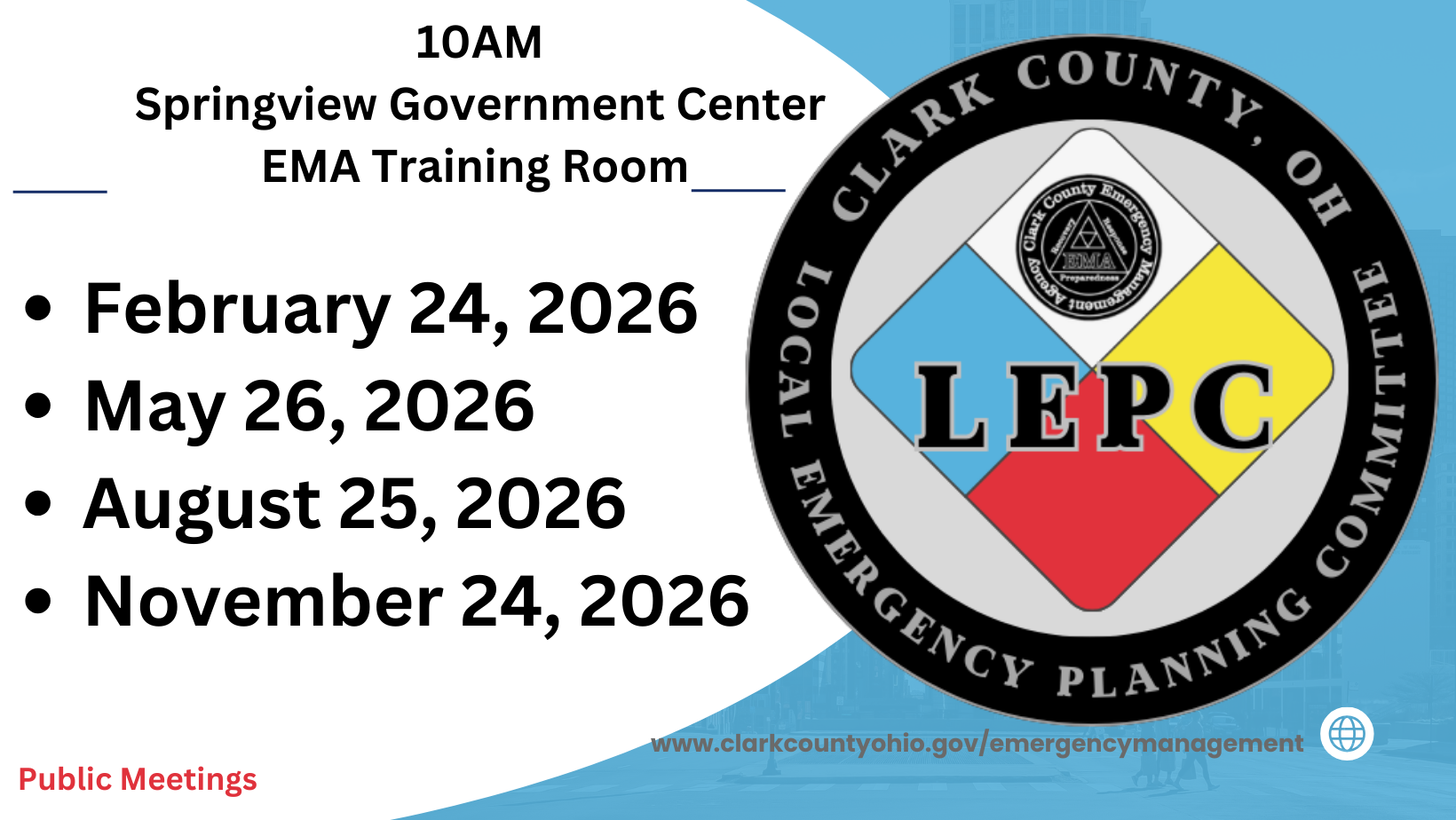 LEPC 2026 Meeting Schedule 